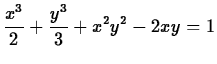 $\displaystyle \frac{x^3}{2}+\frac{y^3}{3}+x^2y^2-2xy=1$