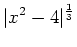 $\displaystyle \vert x^2-4\vert^{\frac{1}{3}}$