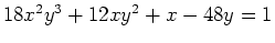 $18x^2y^3+12xy^2+x-48y=1$