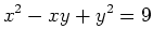 $\displaystyle x^2-xy+y^2=9$