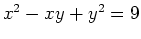 $x^2-xy+y^2=9$