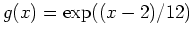 $g(x) = \exp((x-2)/12)$