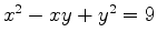 $x^2-xy+y^2=9$