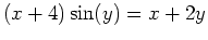 $(x+4)\sin(y)=x+2y$