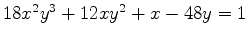 $18x^2y^3+12xy^2+x-48y=1$