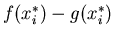 $f(x_{i}^{*}) -
g(x_{i}^{*})$