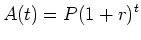 $A(t)=\displaystyle P(1+r)^t$