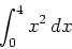 \begin{displaymath}\int_{0}^{4} x^2 \, dx \end{displaymath}