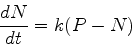 \begin{displaymath}\frac{dN}{dt}=k(P-N) \end{displaymath}