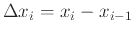 $\Delta x_i = x_i - x_{i-1}$