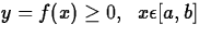 $y = f(x) \geq 0,\;\;x \epsilon [a,b]$