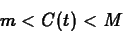 \begin{displaymath}m < C(t) < M \end{displaymath}