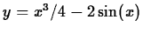 $y=x^3/4-2 \sin(x)$