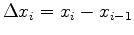 $\Delta x_i = x_i - x_{i-1}$