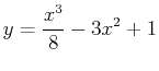 $\displaystyle y=\frac{x^3}{8}-3x^2+1$