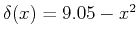 $\delta(x) = 9.05-x^2$