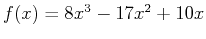 $f(x) = 8x^3-17x^2+10x$