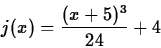 \begin{displaymath}
j(x)=\frac{(x+5)^3}{24}+4
\end{displaymath}