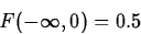 \begin{displaymath}
F(- \infty, 0) = 0.5 \end{displaymath}