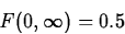 \begin{displaymath}
F(0, \infty) = 0.5 \end{displaymath}