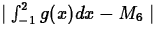 $\mid \int^2_{-1}g(x)dx - M_6\mid$