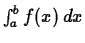 $\int_{a}^{b} f(x)\,dx$