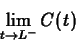 \begin{displaymath}\lim_{t \rightarrow L^-} C(t) \end{displaymath}