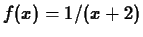 $f(x) = 1/(x+2)$