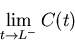 \begin{displaymath}\lim_{t \rightarrow L^-} C(t) \end{displaymath}