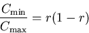 \begin{displaymath}\frac{C_{\mathrm{min}}}{C_{\mathrm{max}}} = r(1-r) \end{displaymath}