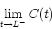 \begin{displaymath}\lim_{t \rightarrow L^-} C(t) \end{displaymath}