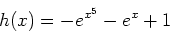 \begin{displaymath}
h(x)=-e^{x^5}-e^x+1
\end{displaymath}