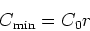 \begin{displaymath}C_{\mathrm{min}} = C_0 r \end{displaymath}