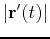 $\vert{\bf r}'(t)\vert$