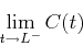 \begin{displaymath}\lim_{t \rightarrow L^-} C(t) \end{displaymath}