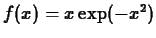 $f(x) = x \exp(-x^2)$