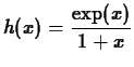$\displaystyle h(x)=\frac{\exp(x)}{1+x}$