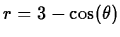 $r = 3-\cos(\theta)$