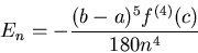 \begin{displaymath}E_n = - \frac{(b-a)^5 f^{(4)}(c)}{180n^4} \end{displaymath}