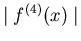 $\mid f^{(4)}(x) \mid$