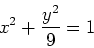 \begin{displaymath}x^2+ \frac{y^2}{9} = 1 \end{displaymath}