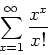 \begin{displaymath}
\sum_{x=1}^{\infty} \frac{x^x}{x!}
\end{displaymath}