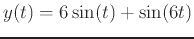 $y(t)=6\sin(t)+\sin(6t)$