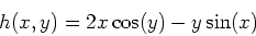 \begin{displaymath}h(x,y)=2x \cos(y) - y \sin(x) \end{displaymath}