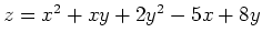 $z=x^2+xy+2y^2-5x+8y$