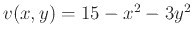$v(x,y)=15-x^2-3y^2$