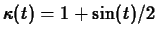 $\kappa(t) =
1+\sin(t)/2$