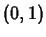 $(0,1)$