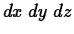 $ dx\; dy\; dz$