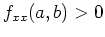 $f_{xx}(a,b) > 0$